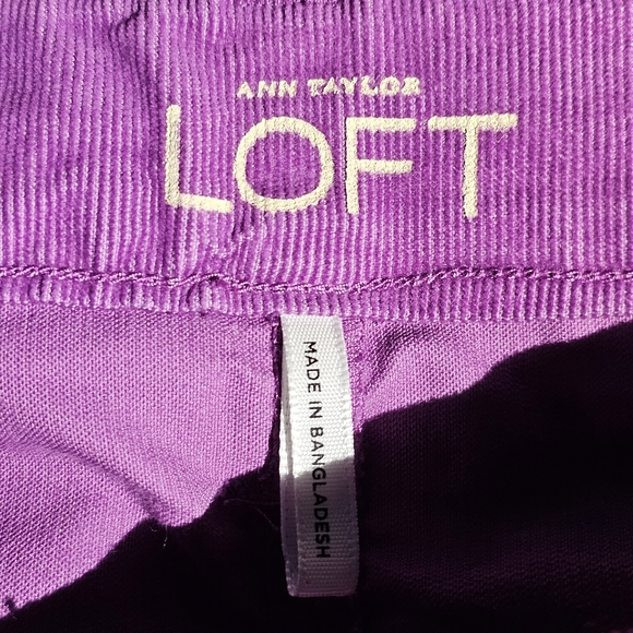 Loft Corduroy Modern Straight Pants Magenta 6P - Picture 4 of 13